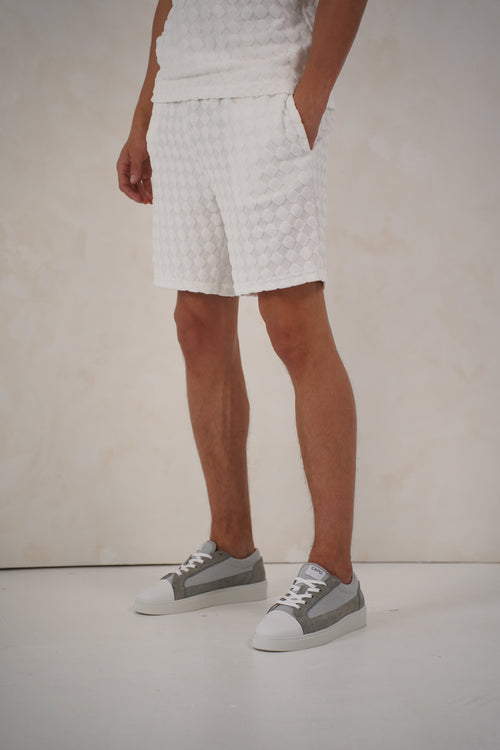 Capo Towelling Diamond Revere Shorts - White