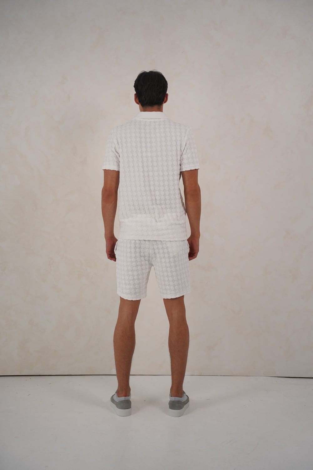 Capo Towelling Diamond Revere Shorts - White