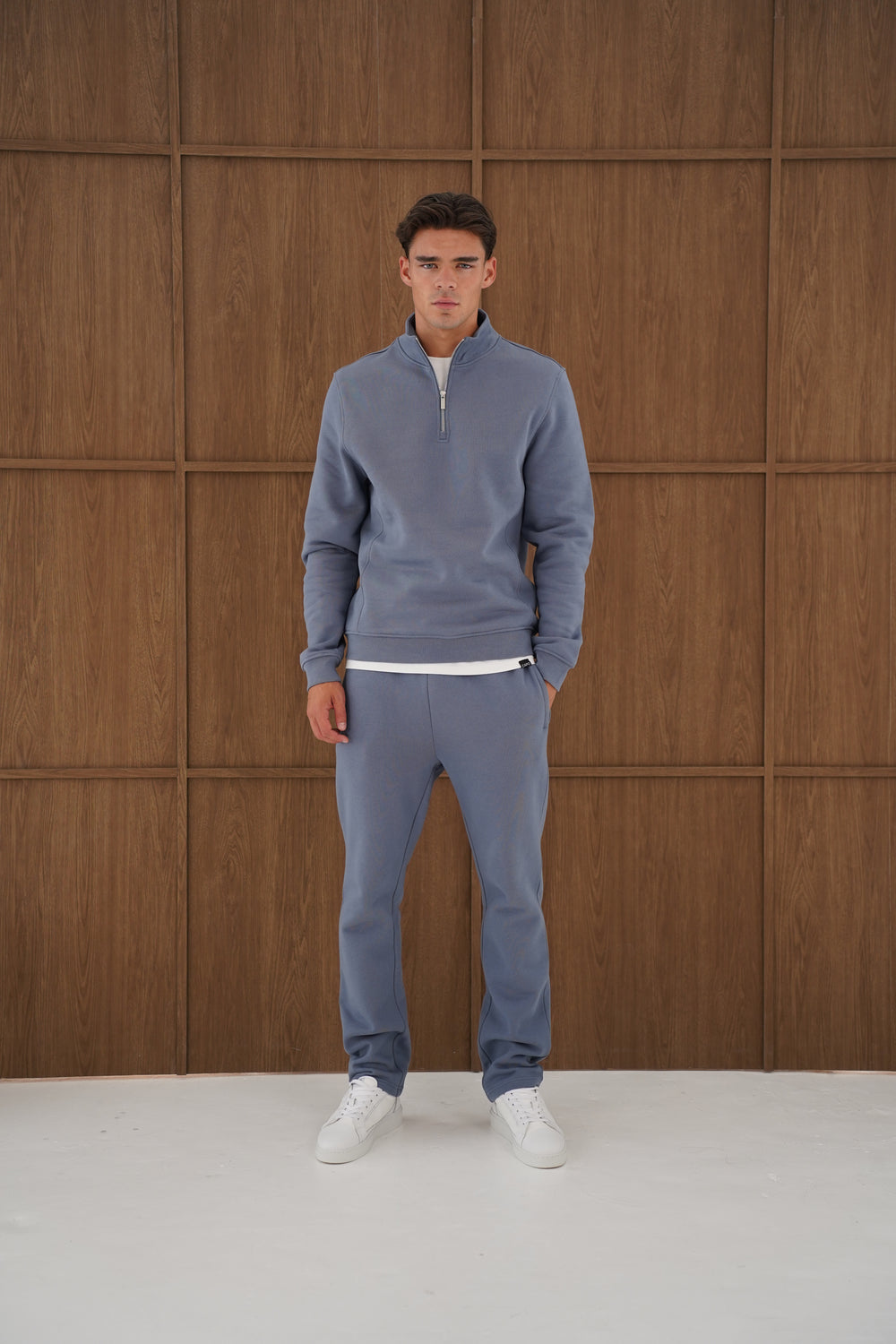 Capo Heavyweight 1/4 Zip Sweatshirt - Slate Blue