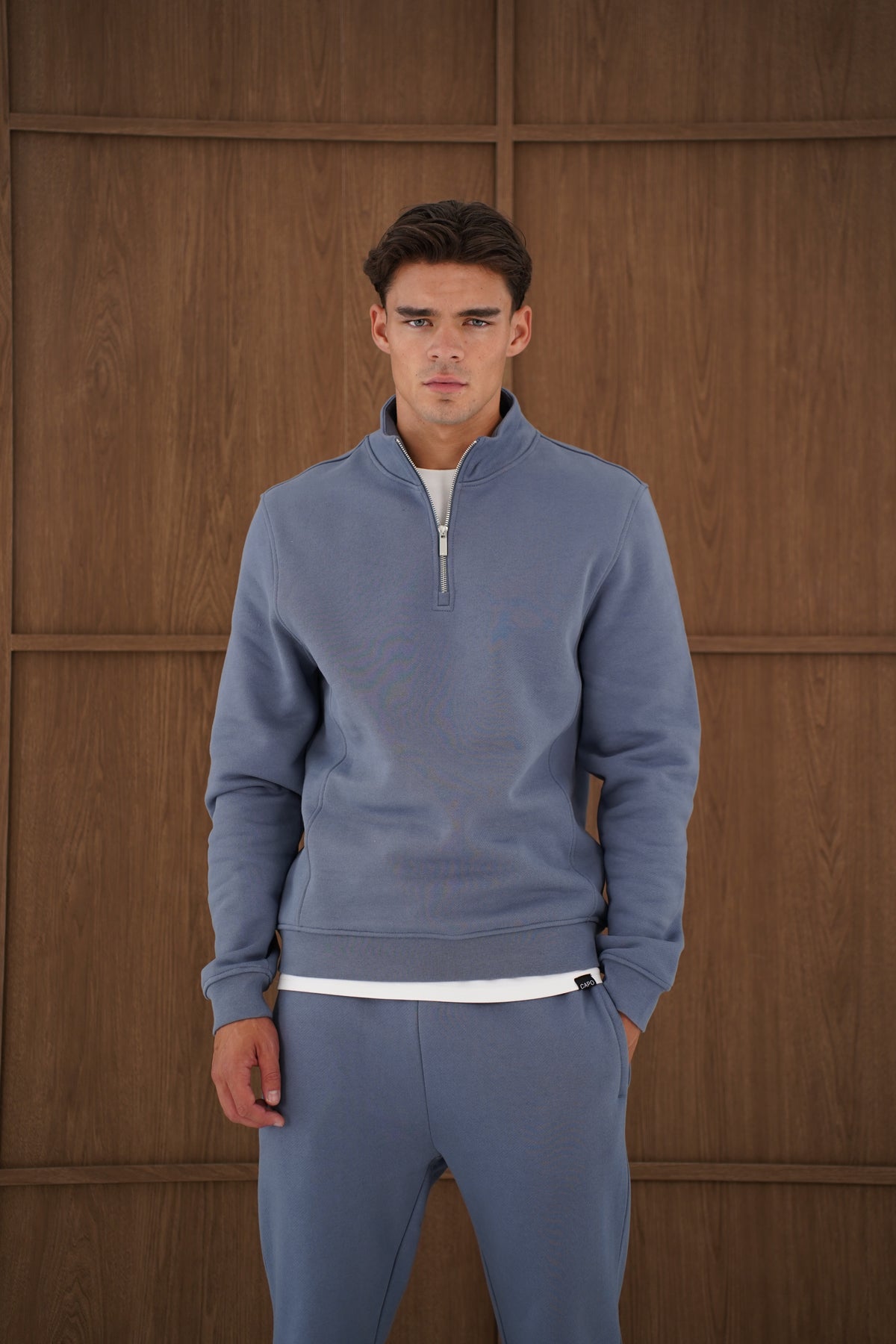 Capo Heavyweight 1/4 Zip Sweatshirt - Slate Blue