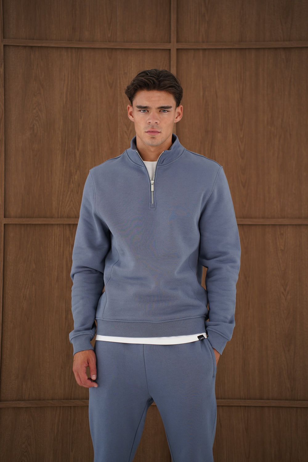 Capo Heavyweight 1/4 Zip Sweatshirt - Slate Blue
