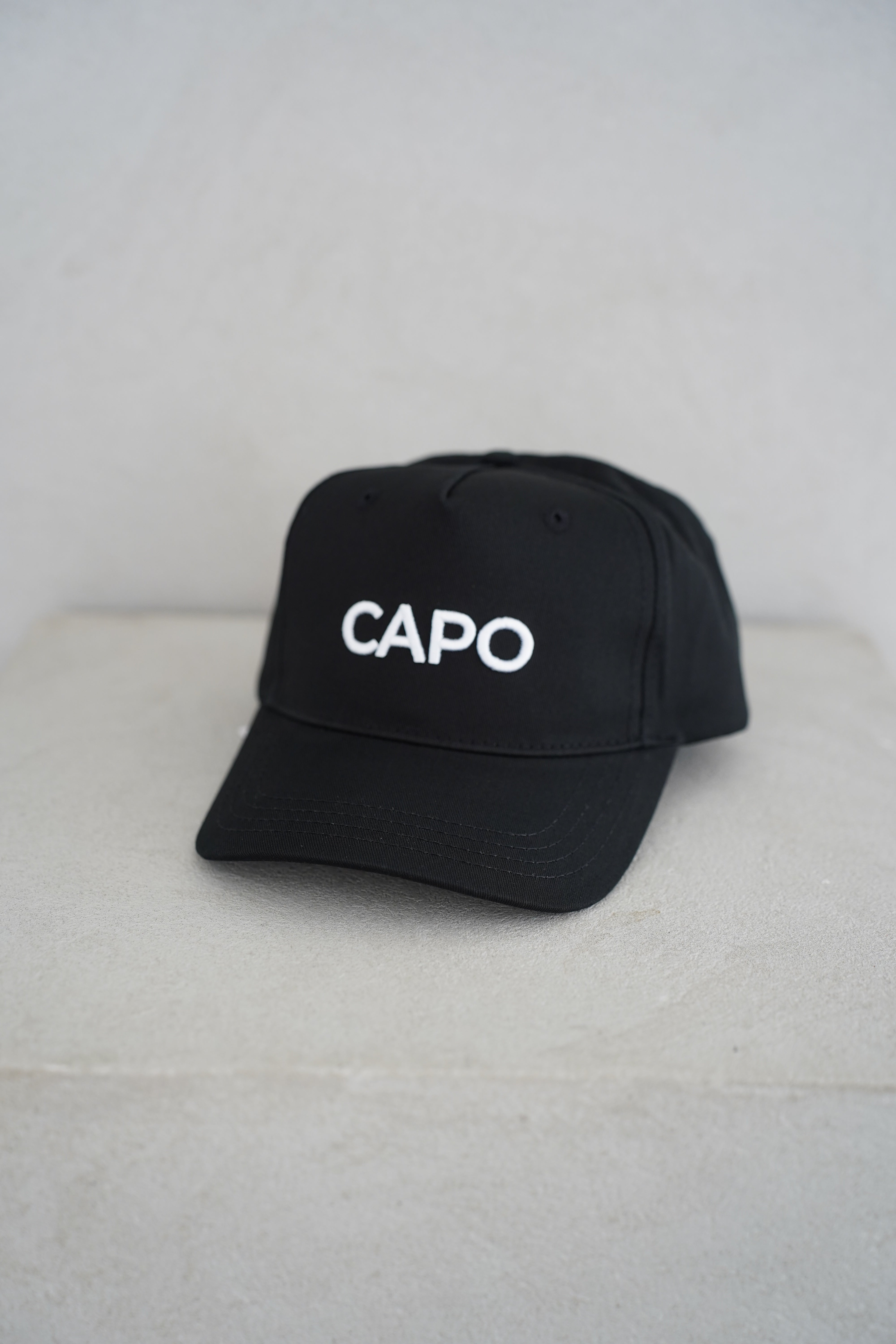 Capo Cotton Embroidered Cap - Black