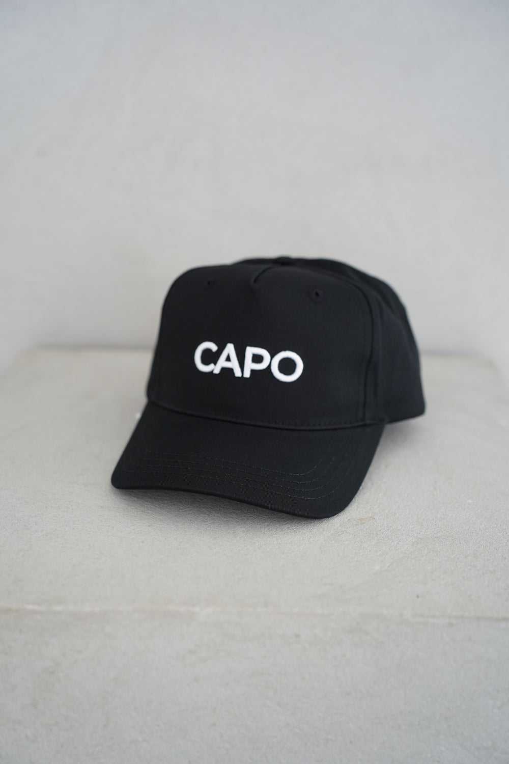 Capo Cotton Embroidered Cap - Black