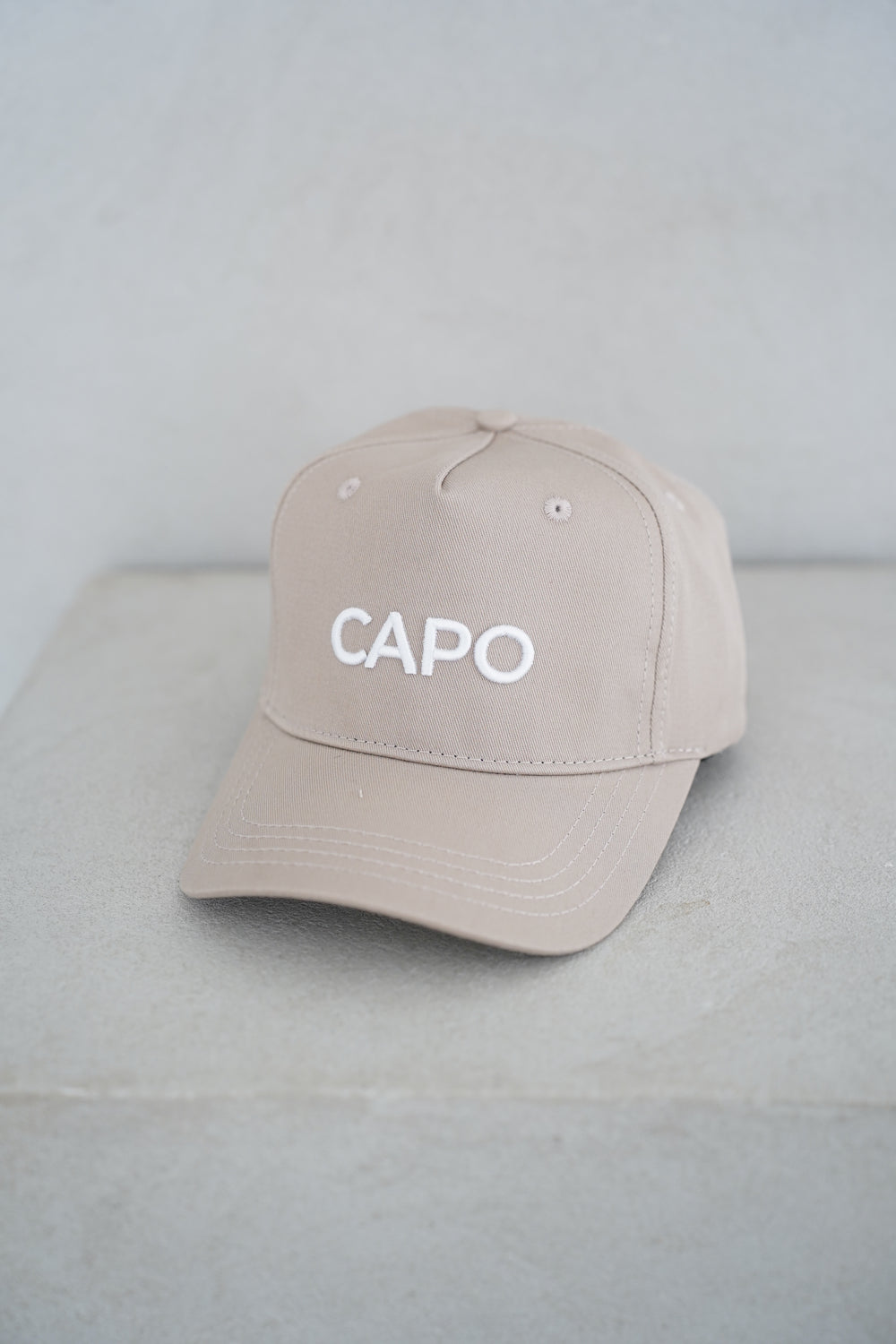Capo Cotton Embroidered Cap - Sand