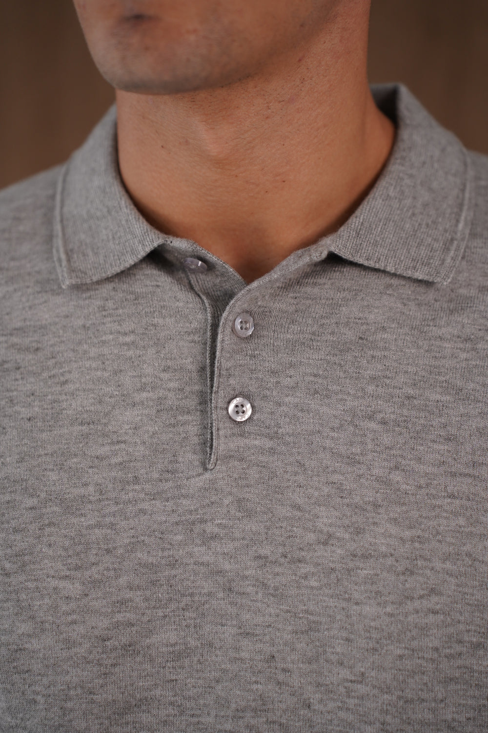 Capo James Button Up LS Polo Shirt - Grey