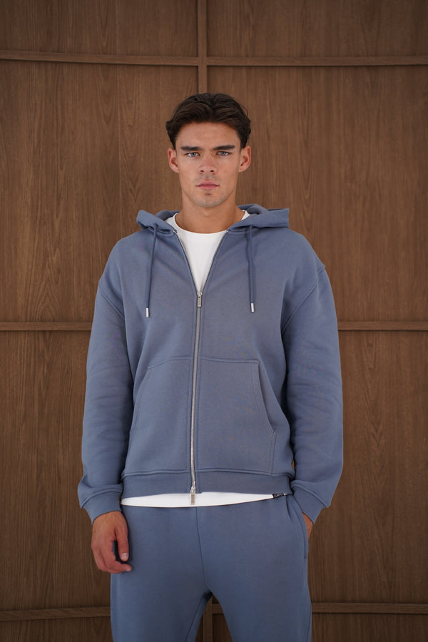 Capo Heavyweight Full Zip Hoodie - Slate Blue