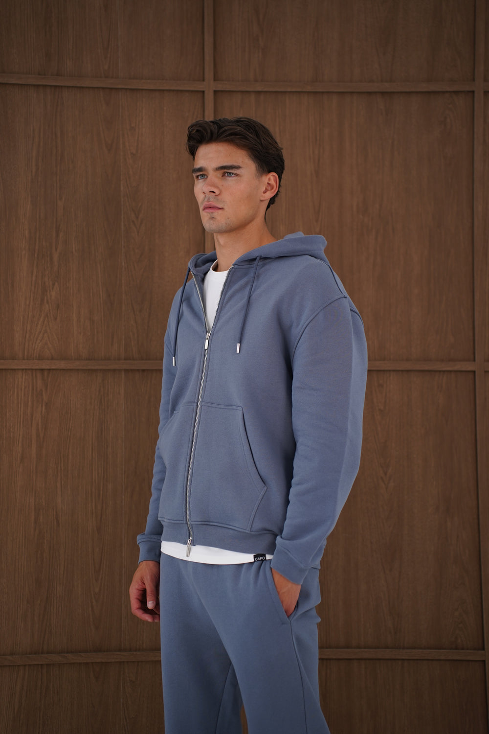 Capo Heavyweight Full Zip Hoodie - Slate Blue