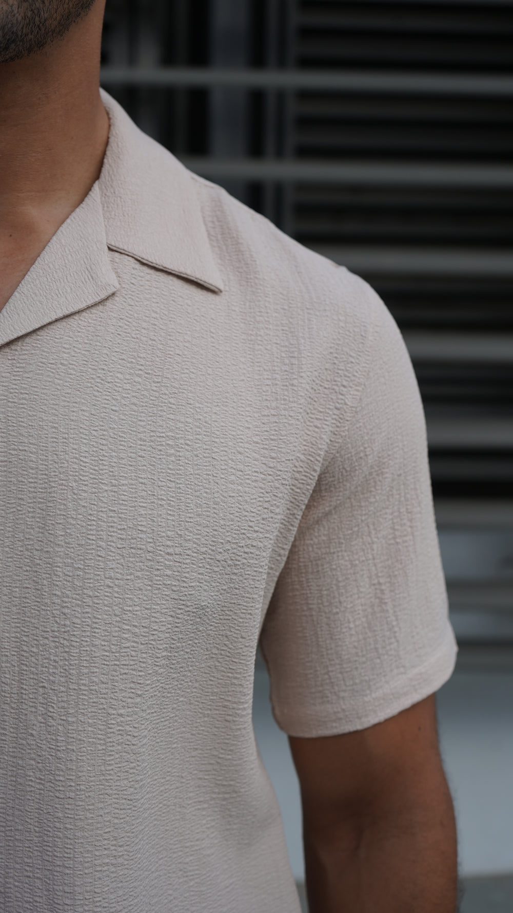 Capo SEERSUCKER SS Revere Shirt - Stone