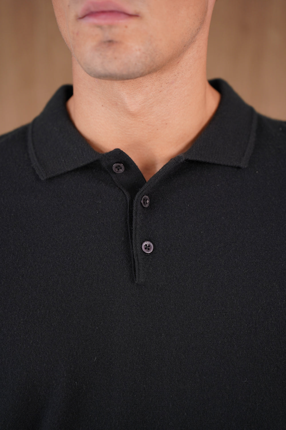 Capo James Button Up LS Polo Shirt - Black