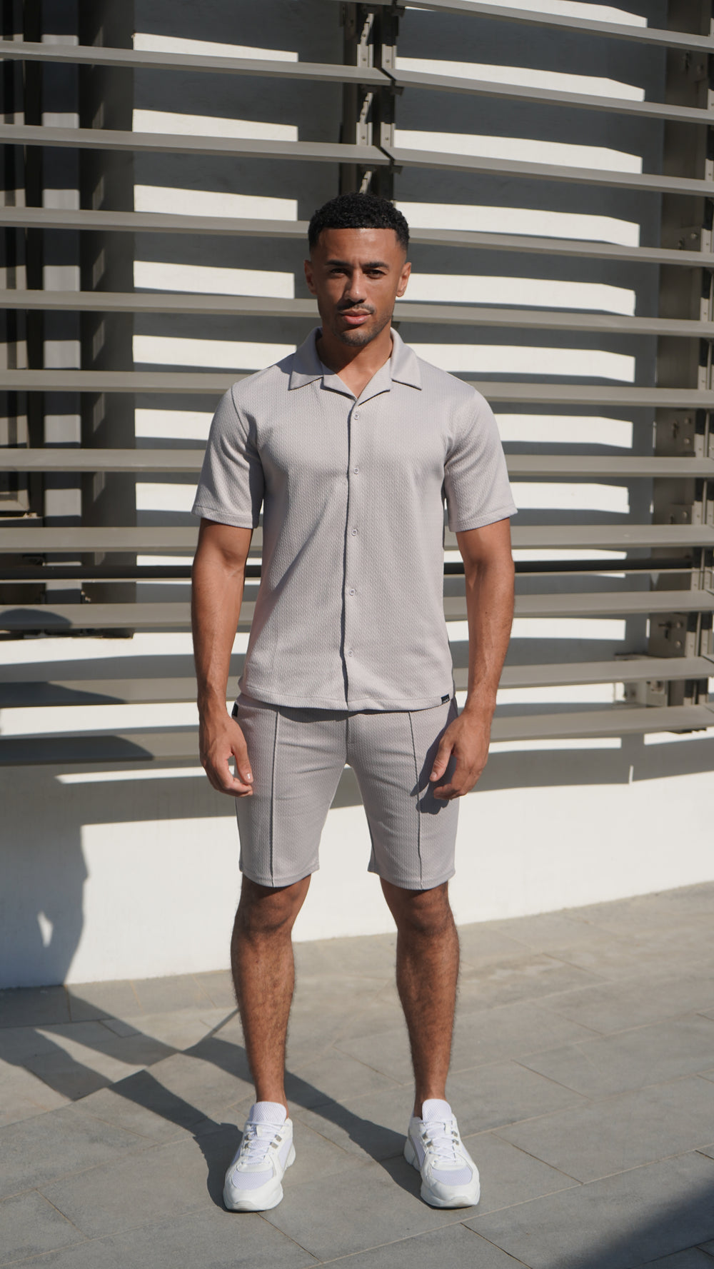 Capo TEXTURED BEAD SS Revere Shirt - Grey