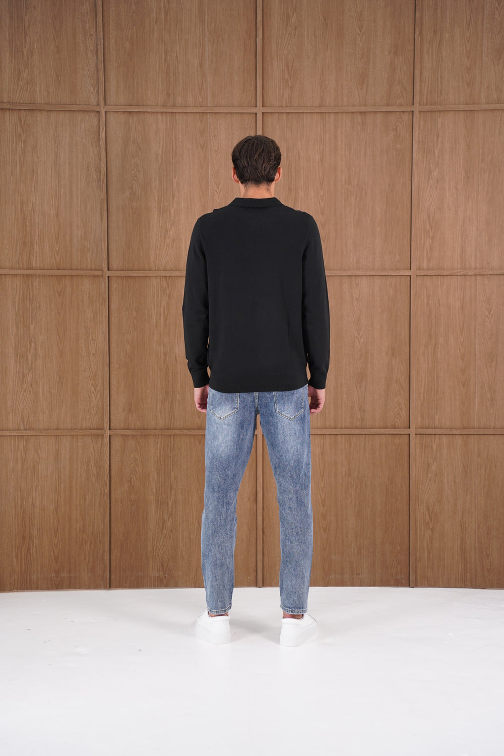 Capo James Button Up LS Polo Shirt - Black