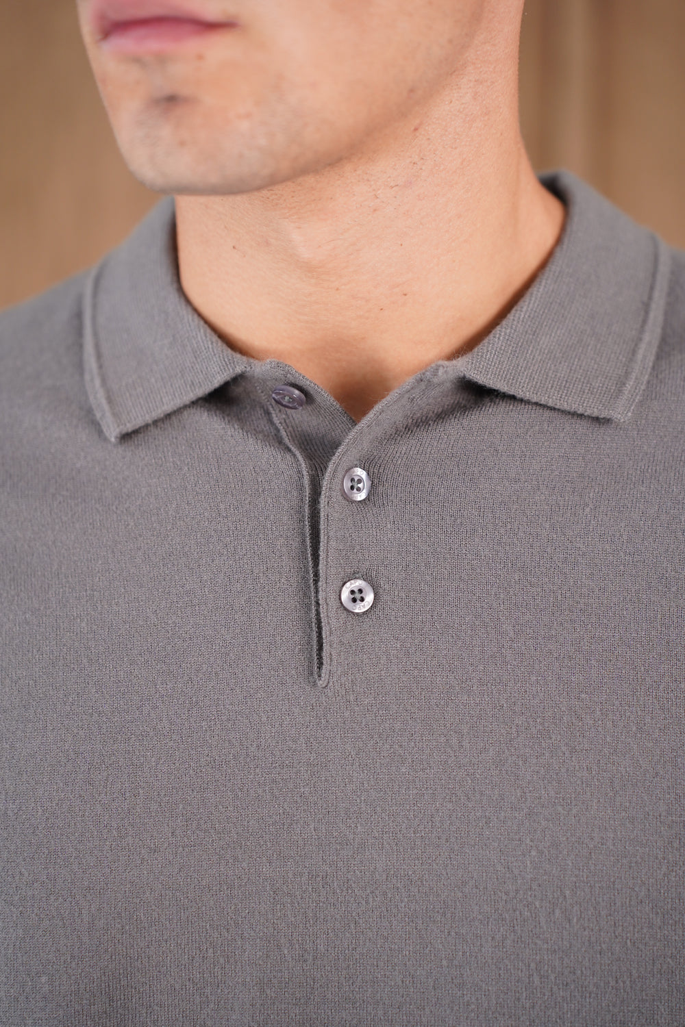 Capo James Button Up LS Polo Shirt - Charcoal