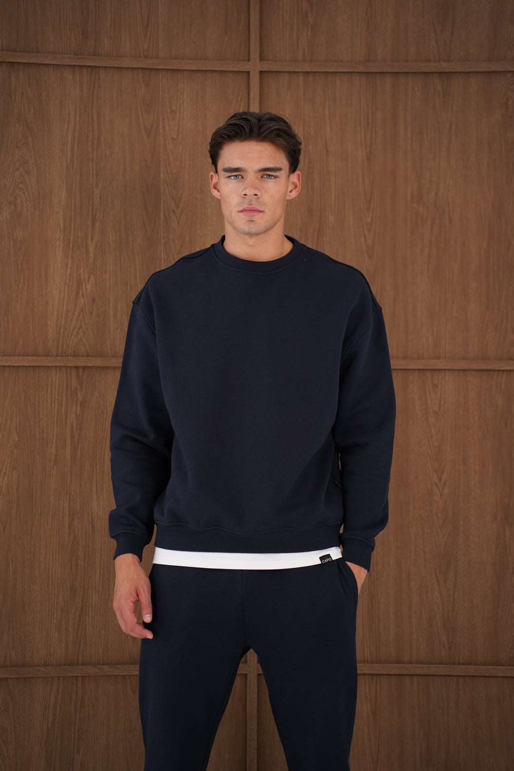 Capo Heavyweight Crew Neck Sweater - Navy