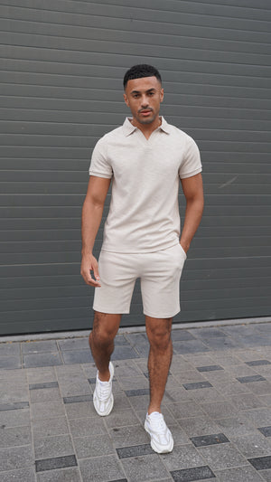 Capo Jersey Slub Shorts - Stone Grey