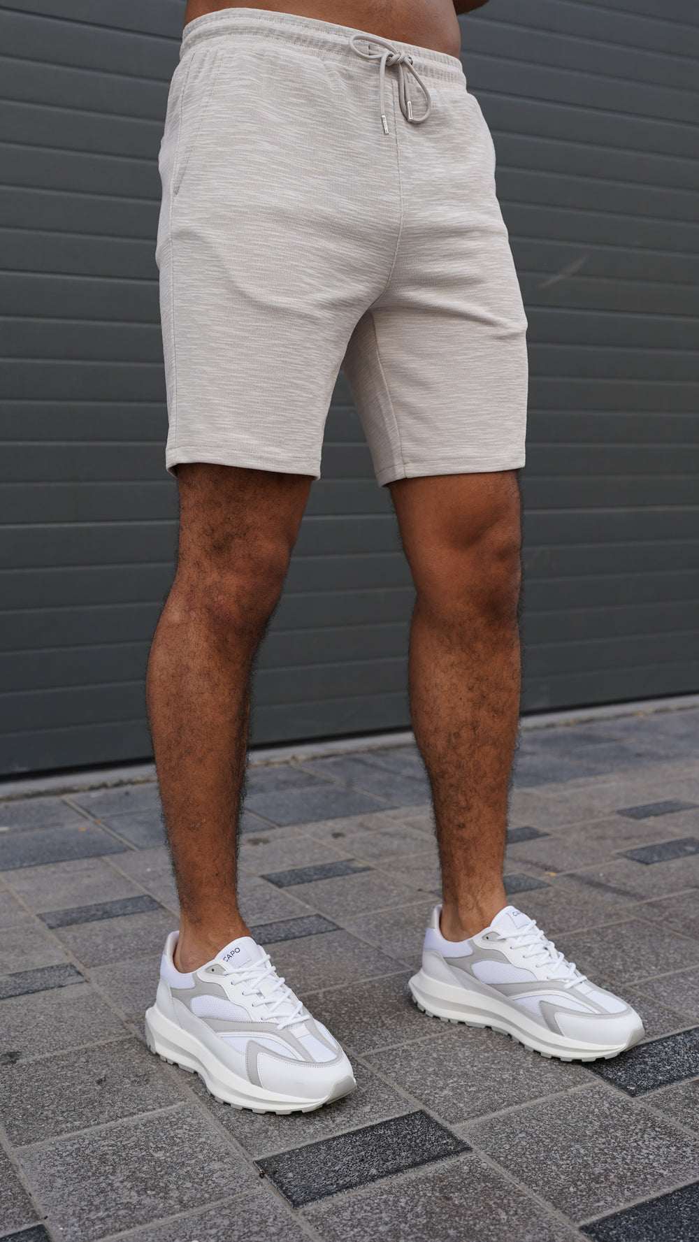Capo Jersey Slub Shorts - Stone Grey