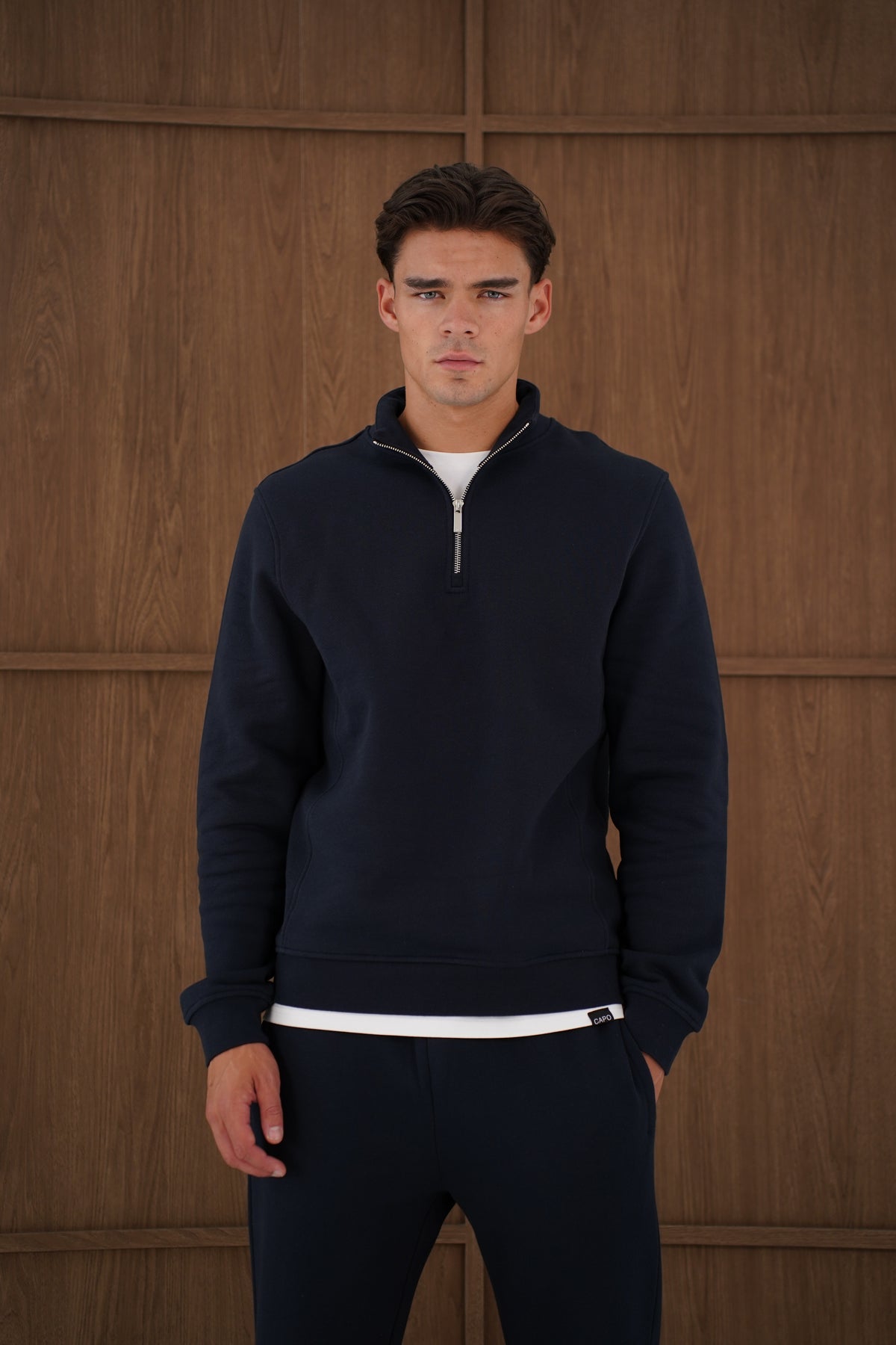 Capo Heavyweight 1/4 Zip Sweatshirt - Navy