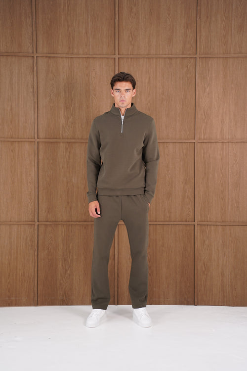 Capo Toby 1/4 Zip Sweatshirt  - Dark Olive