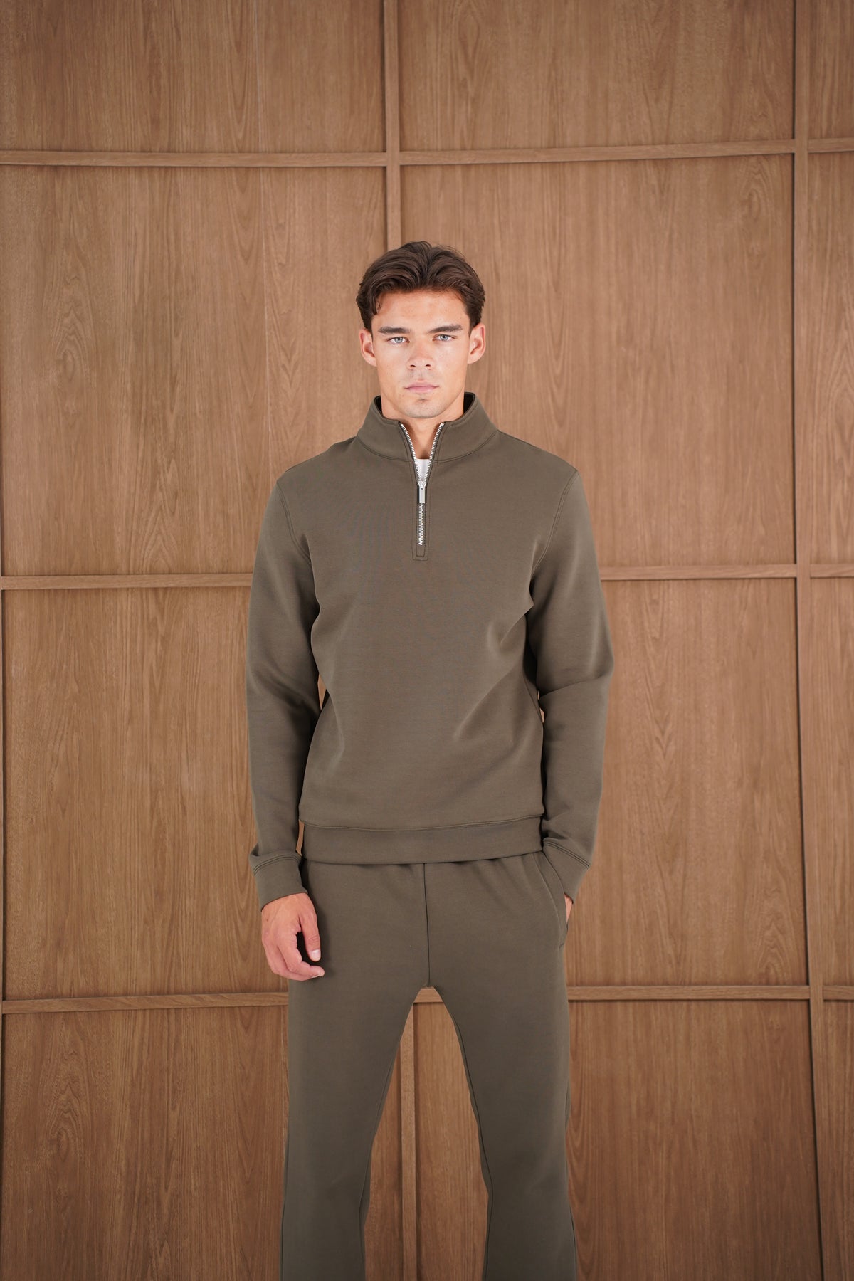Capo Toby 1/4 Zip Sweatshirt  - Dark Olive