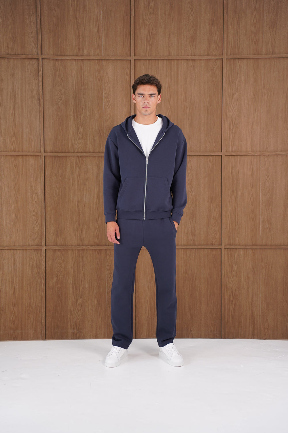 Capo Toby  Zip Through Hoodie - Navy