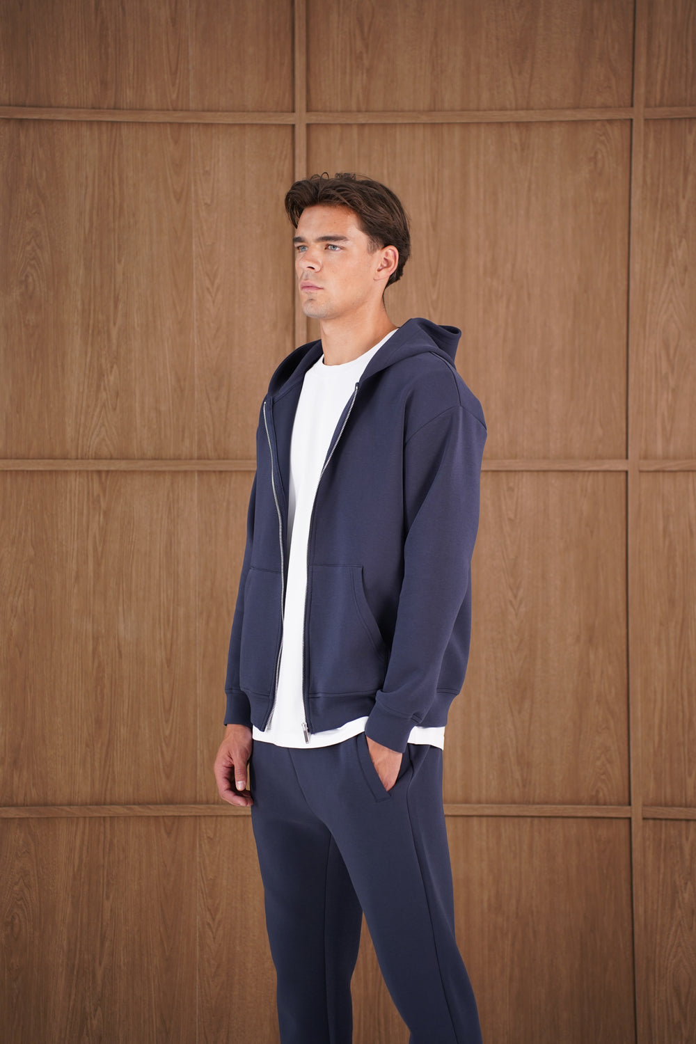 Capo Toby  Zip Through Hoodie - Navy