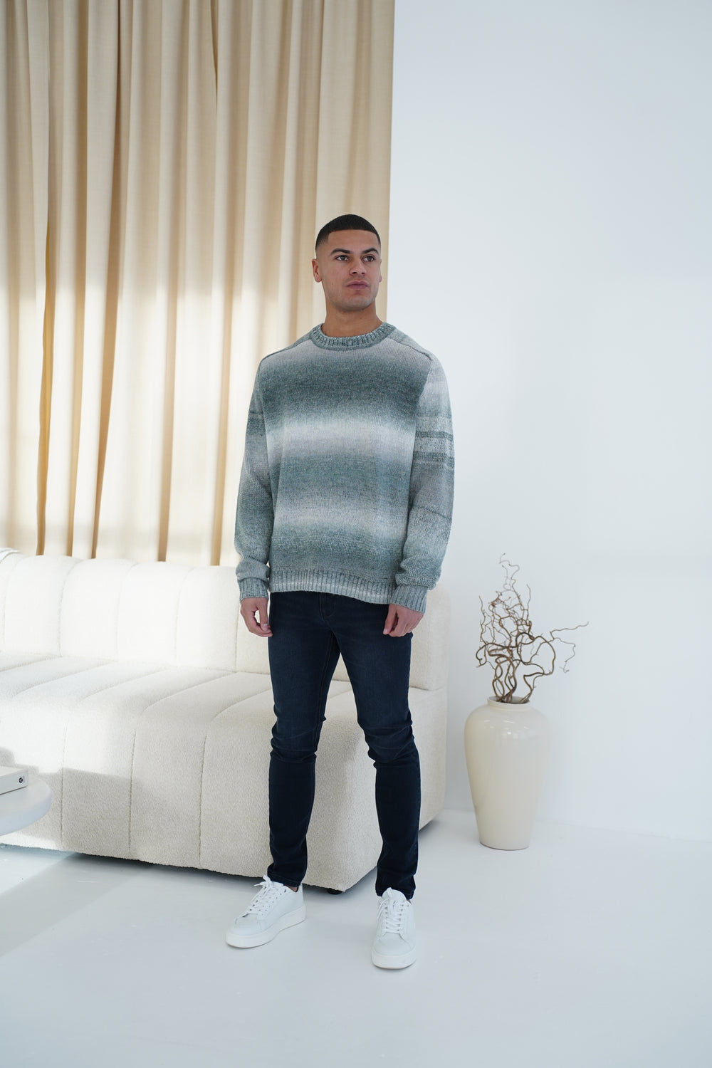 Capo Mohair Ombre Knit Jumper - Grey