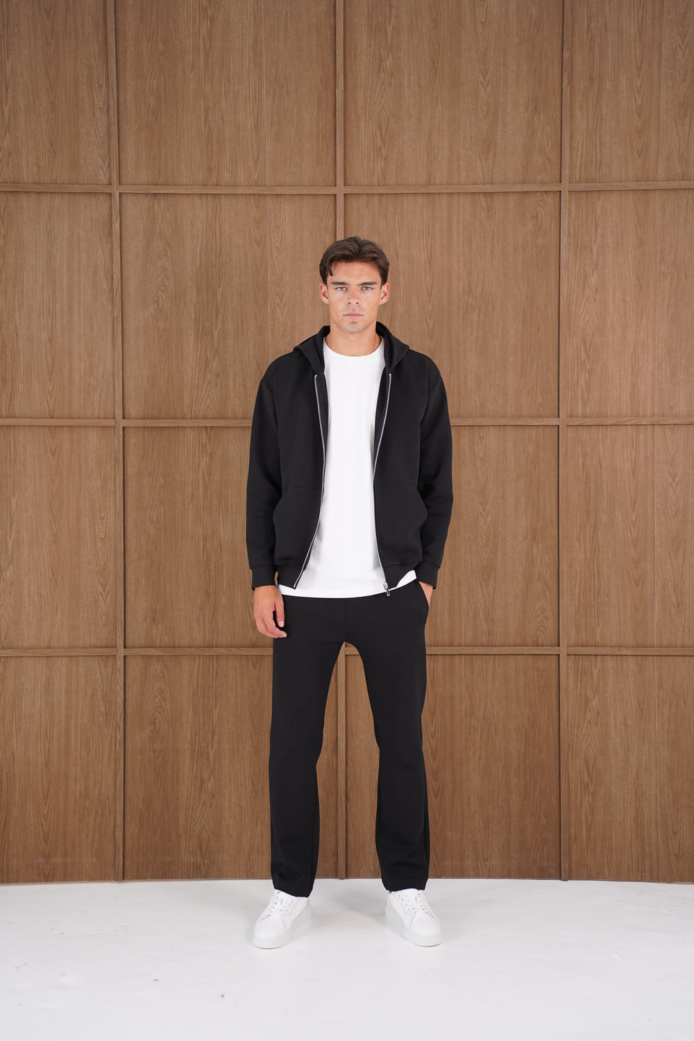 Capo Toby Zip Through Hoodie - Black