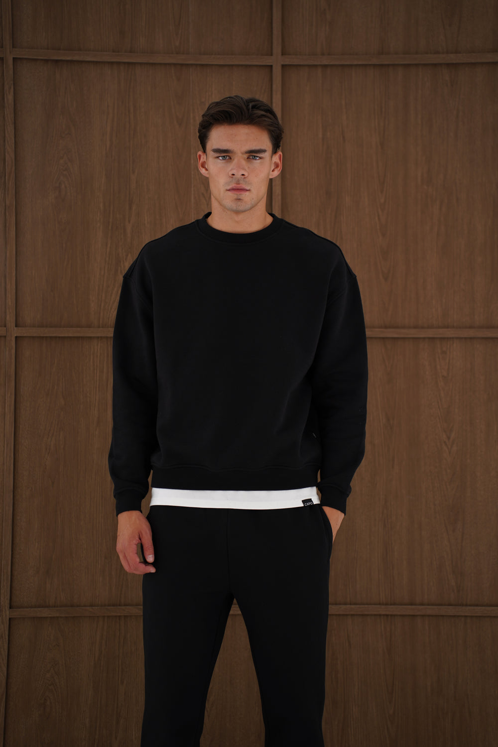 Capo Heavyweight Crew Neck Sweater - Black