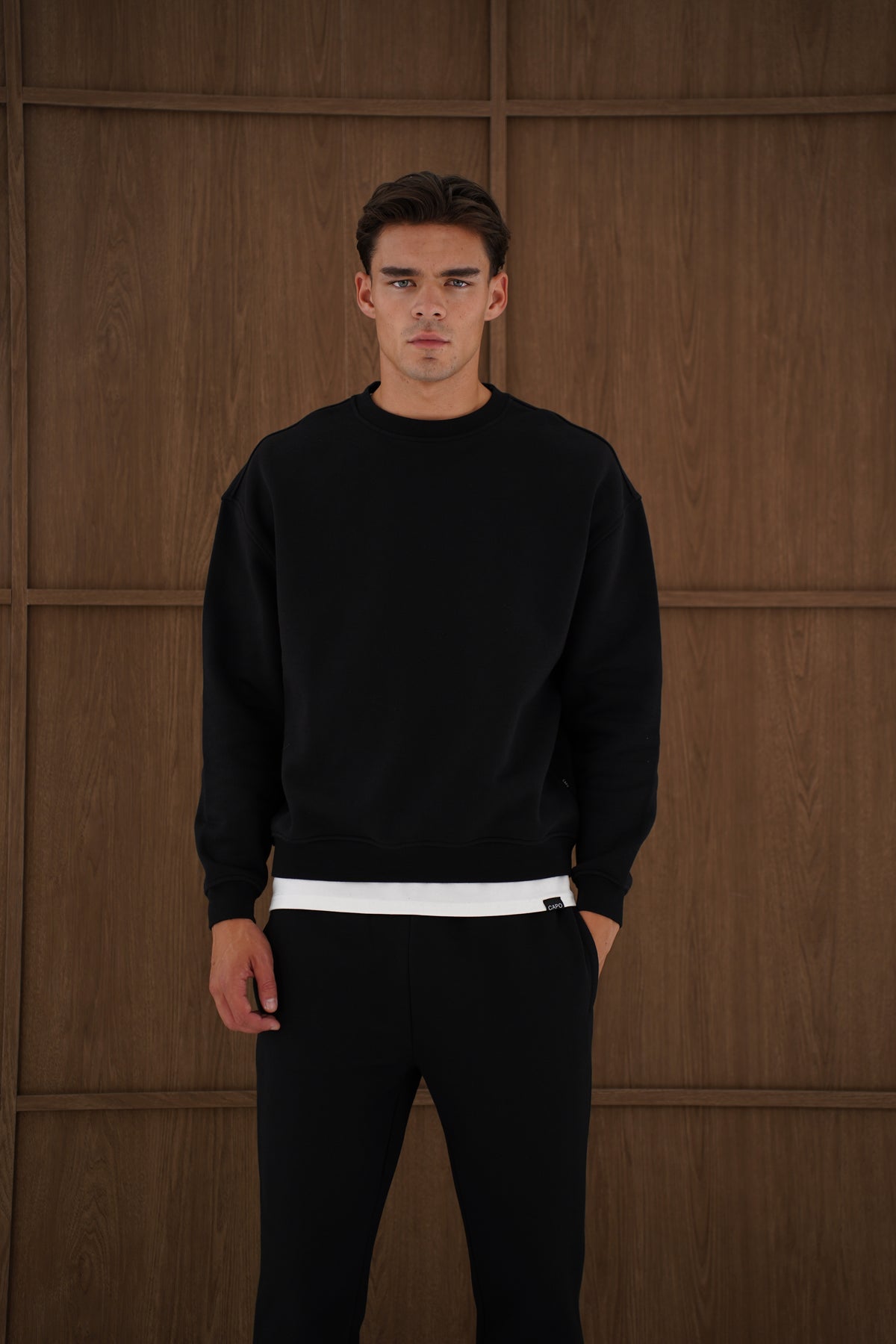Capo Heavyweight Crew Neck Sweater - Black