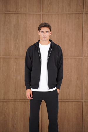 Capo Toby Zip Through Hoodie - Black