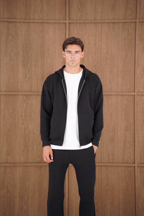 Capo Toby Zip Through Hoodie - Black
