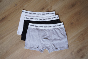 Capo Essential 3 Pack Boxer Shorts - Black/White/Grey