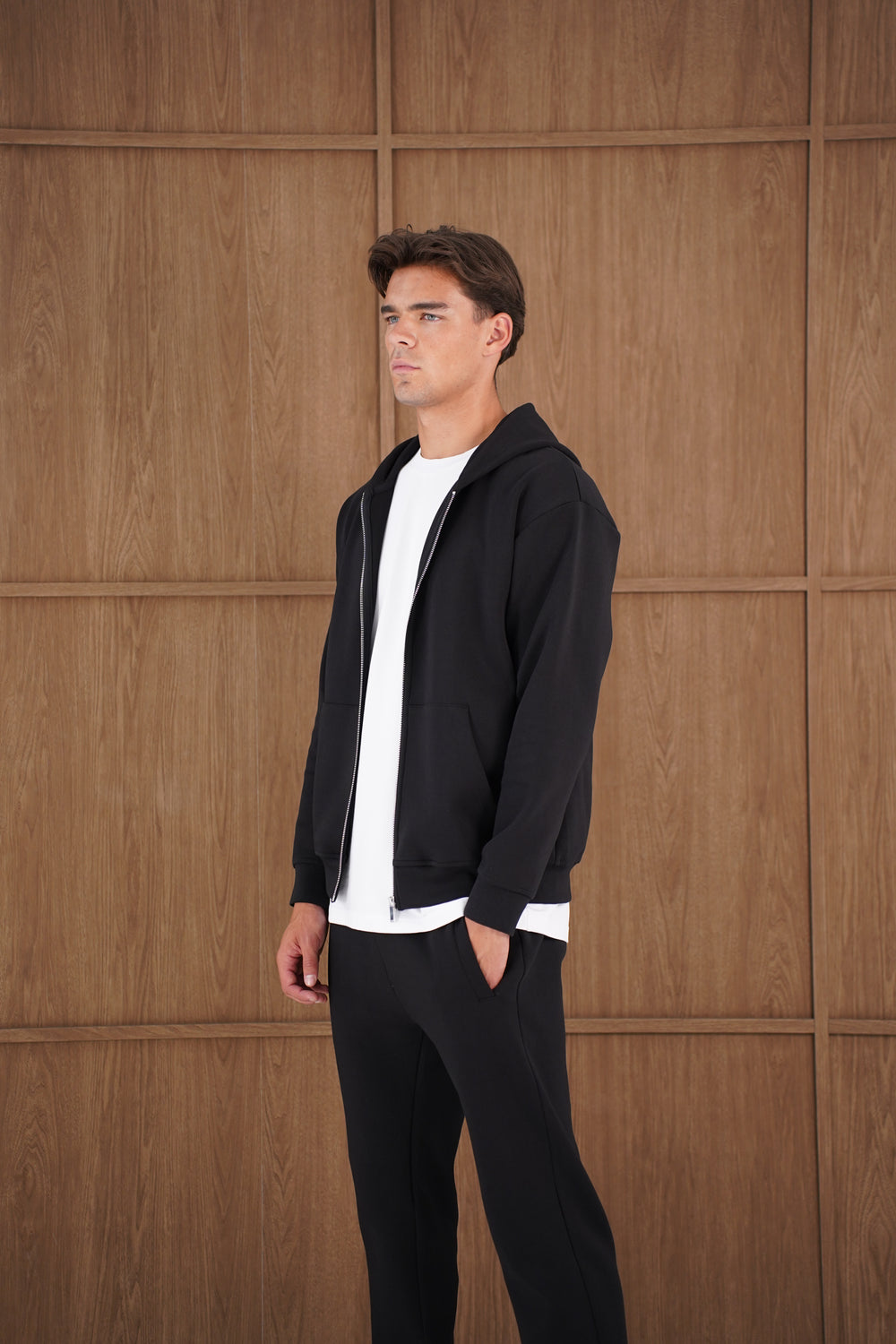 Capo Toby Zip Through Hoodie - Black