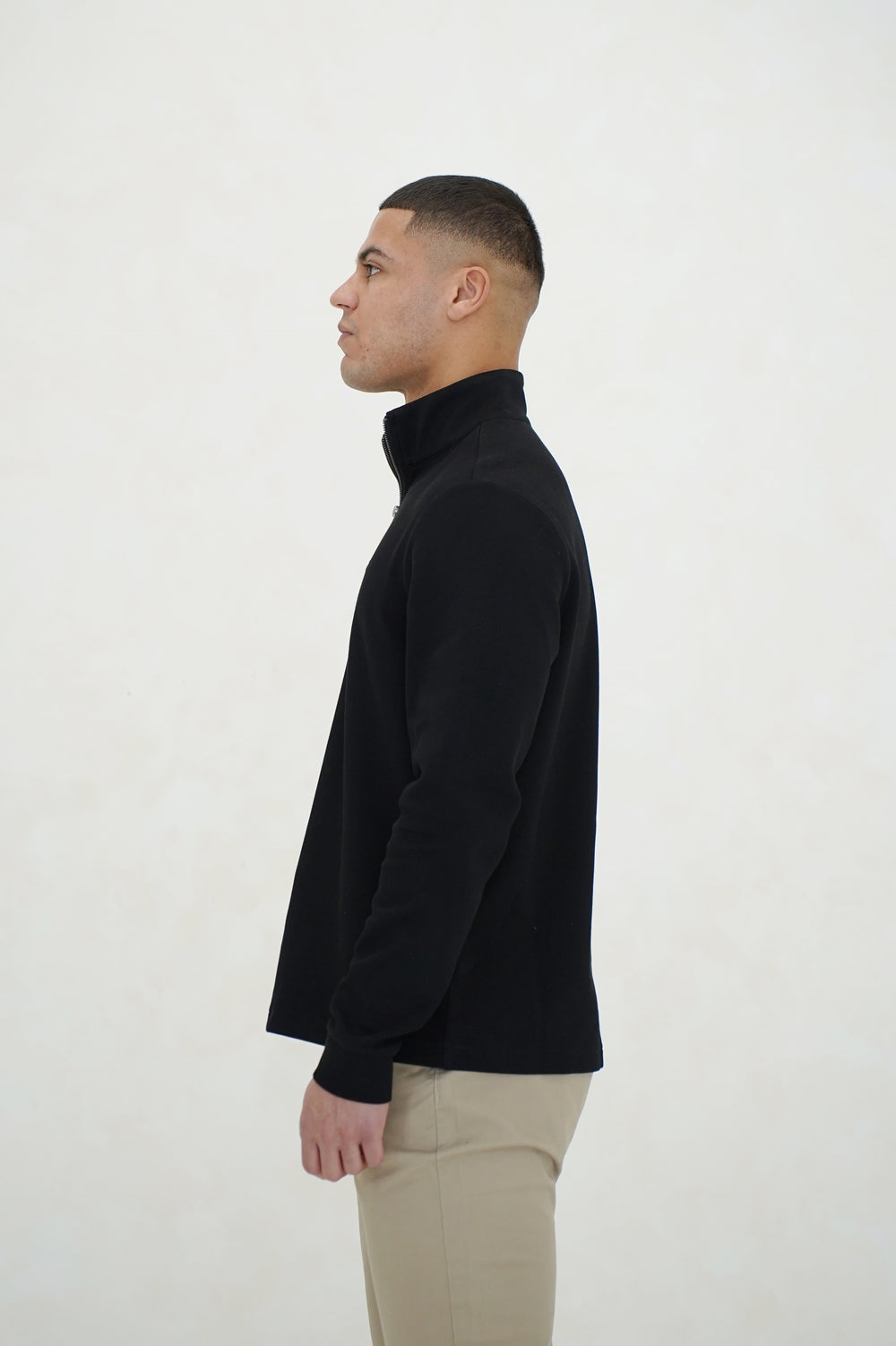 Capo Pique 1/4 Zip Top - Black