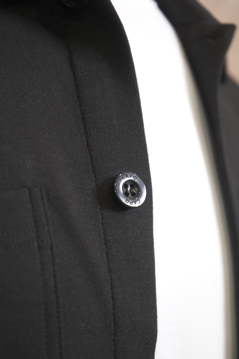 Capo Smart Button Overshirt - Black
