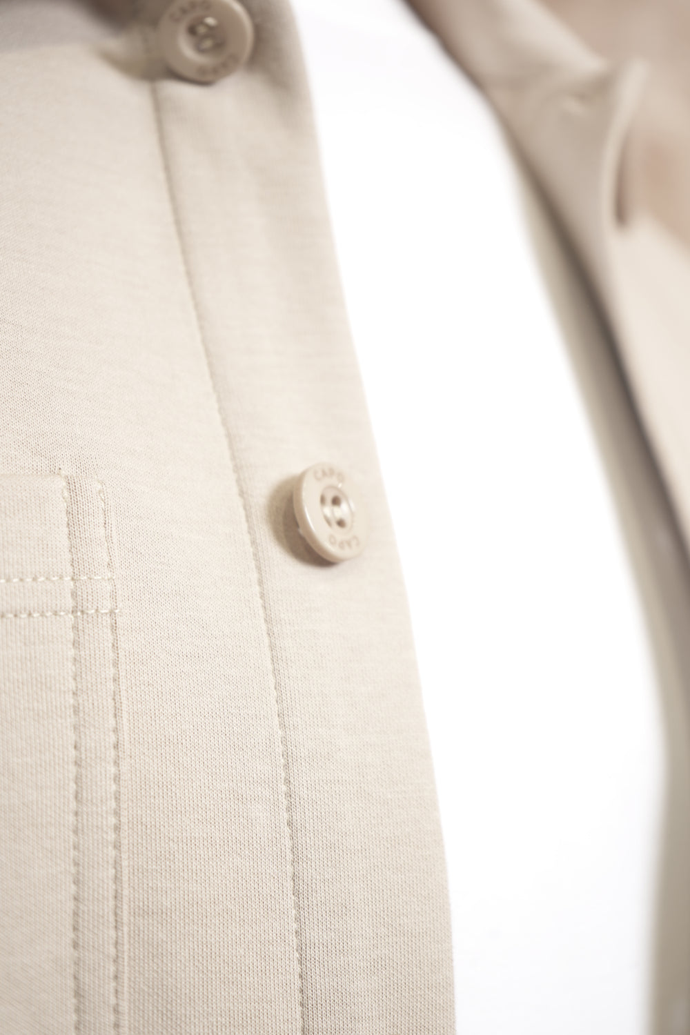 Capo Smart Button Overshirt - Stone