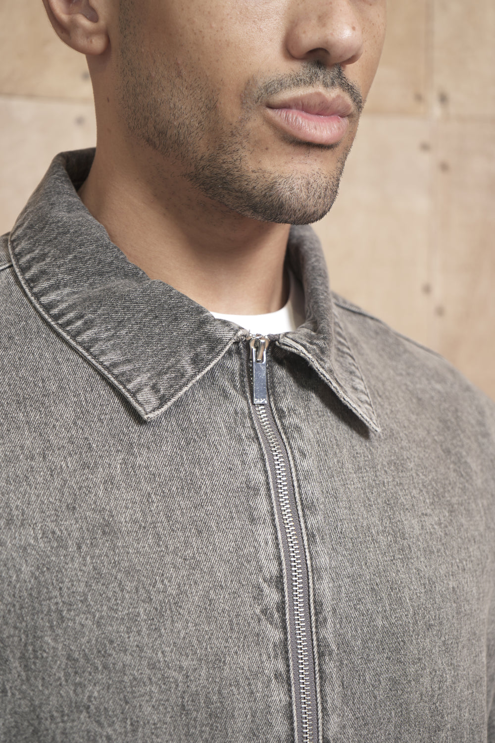 Capo Washed Zip Denim Jacket - Washed Black