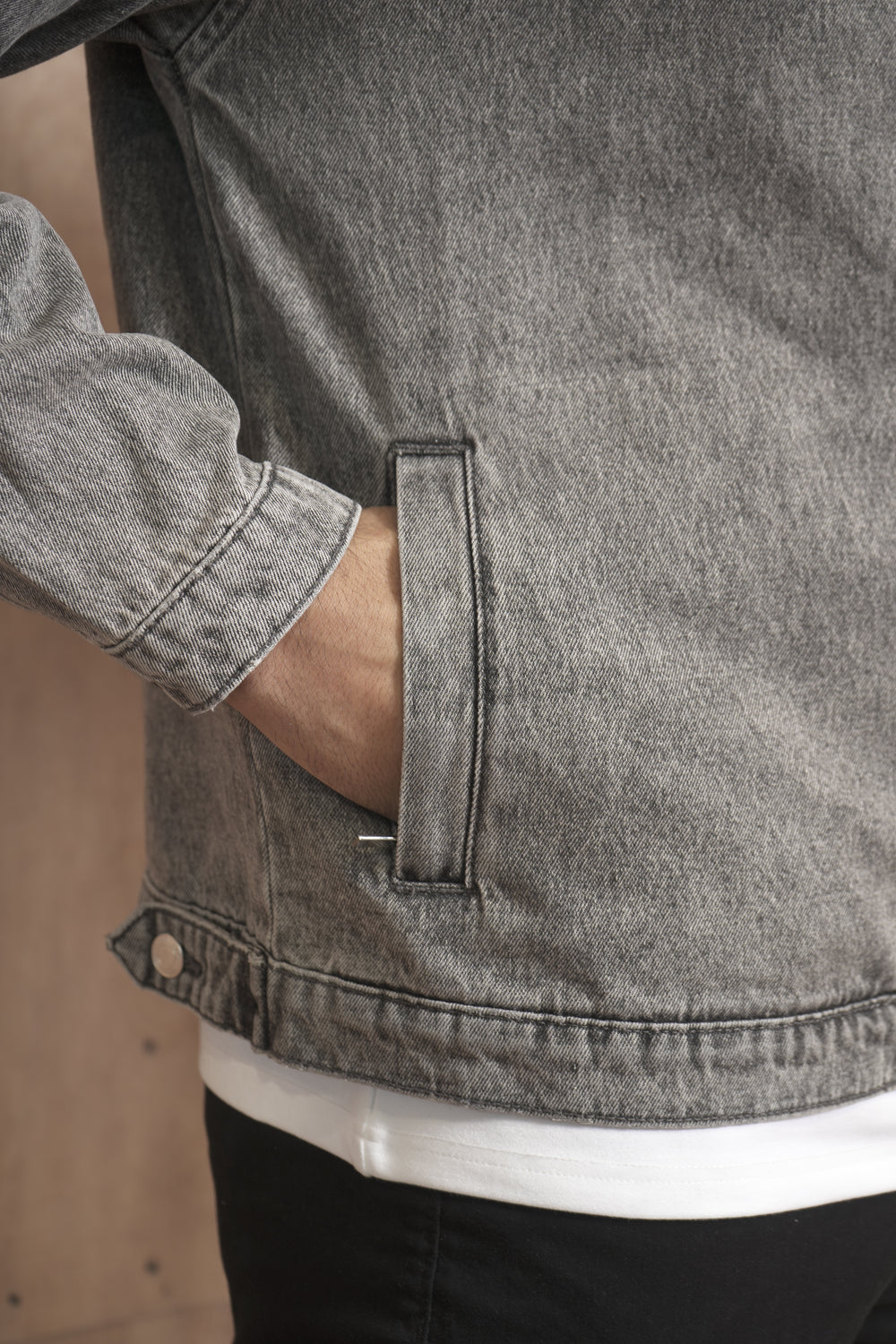 Capo Washed Zip Denim Jacket - Washed Black