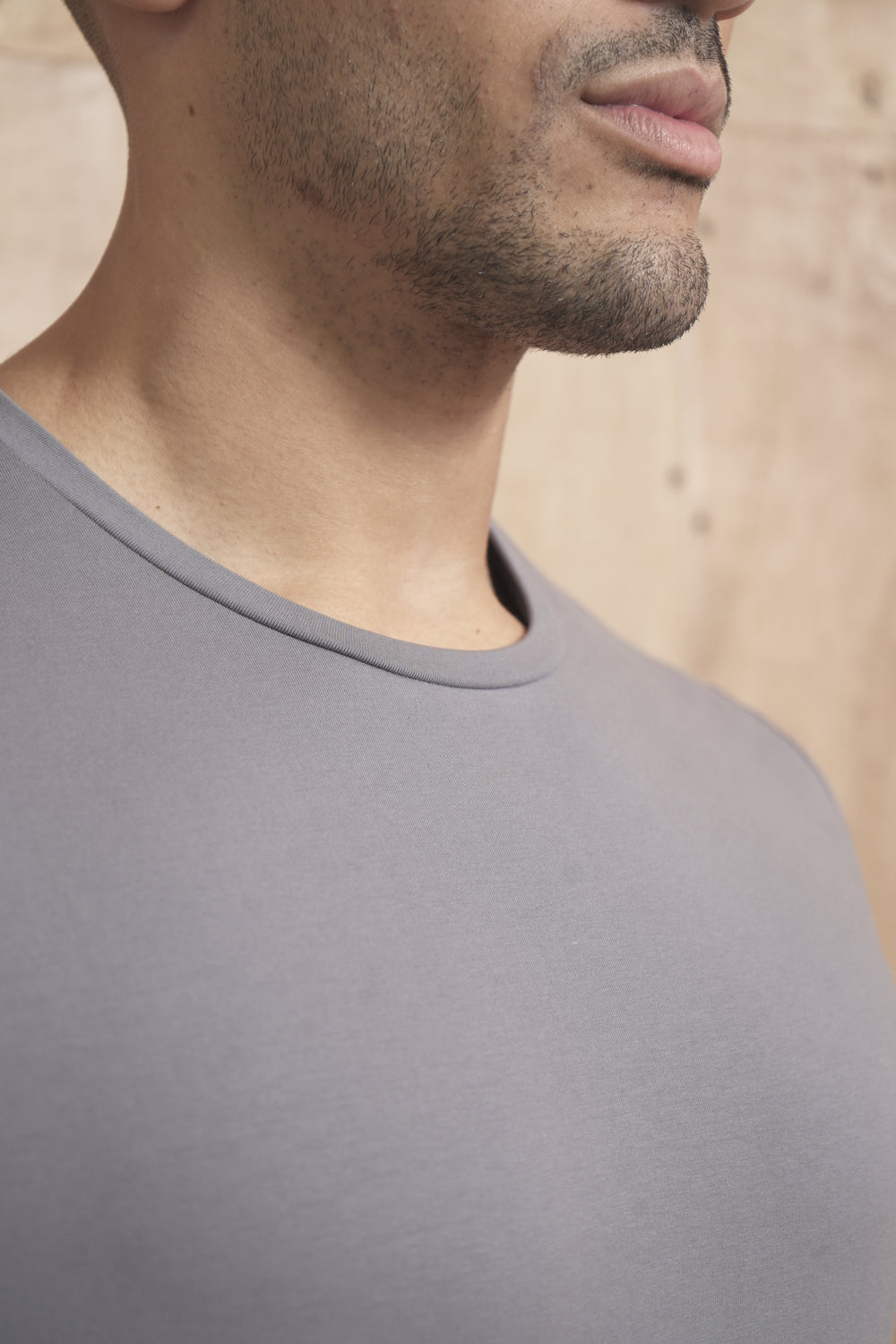 Capo Rundhals-T-Shirt aus Baumwolle für jeden Tag - Stein