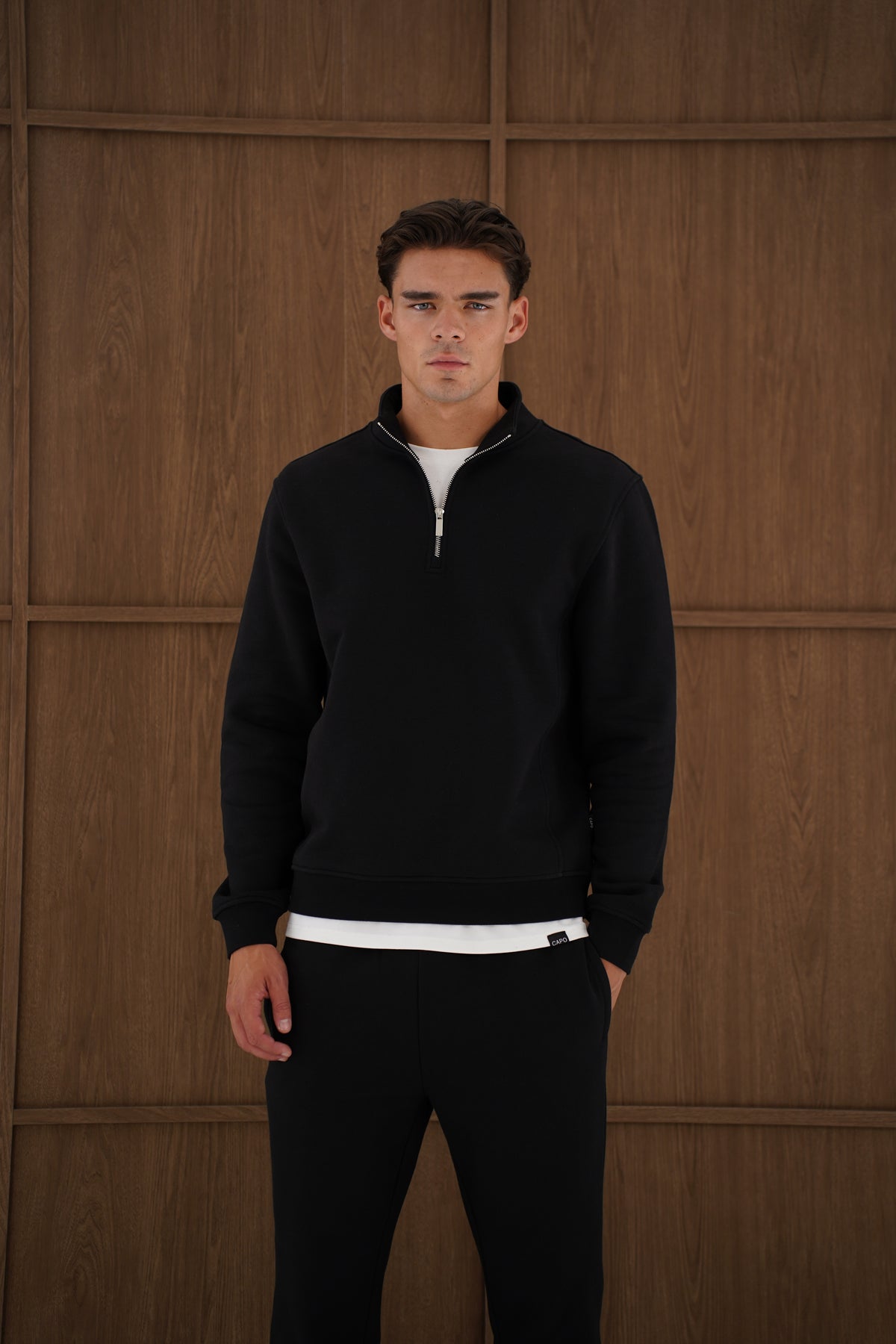 Capo Heavyweight 1/4 Zip Sweatshirt - Black