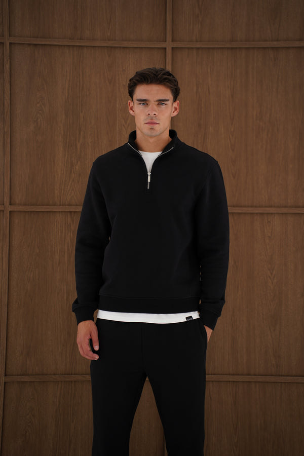 Capo Heavyweight 1/4 Zip Sweatshirt - Black