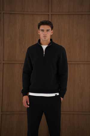 Capo Heavyweight 1/4 Zip Sweatshirt - Black