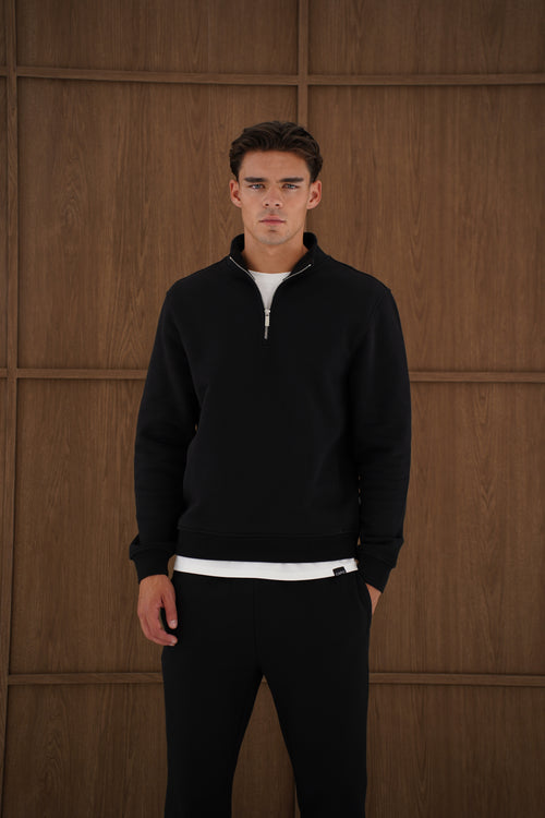 Capo Heavyweight 1/4 Zip Sweatshirt - Black