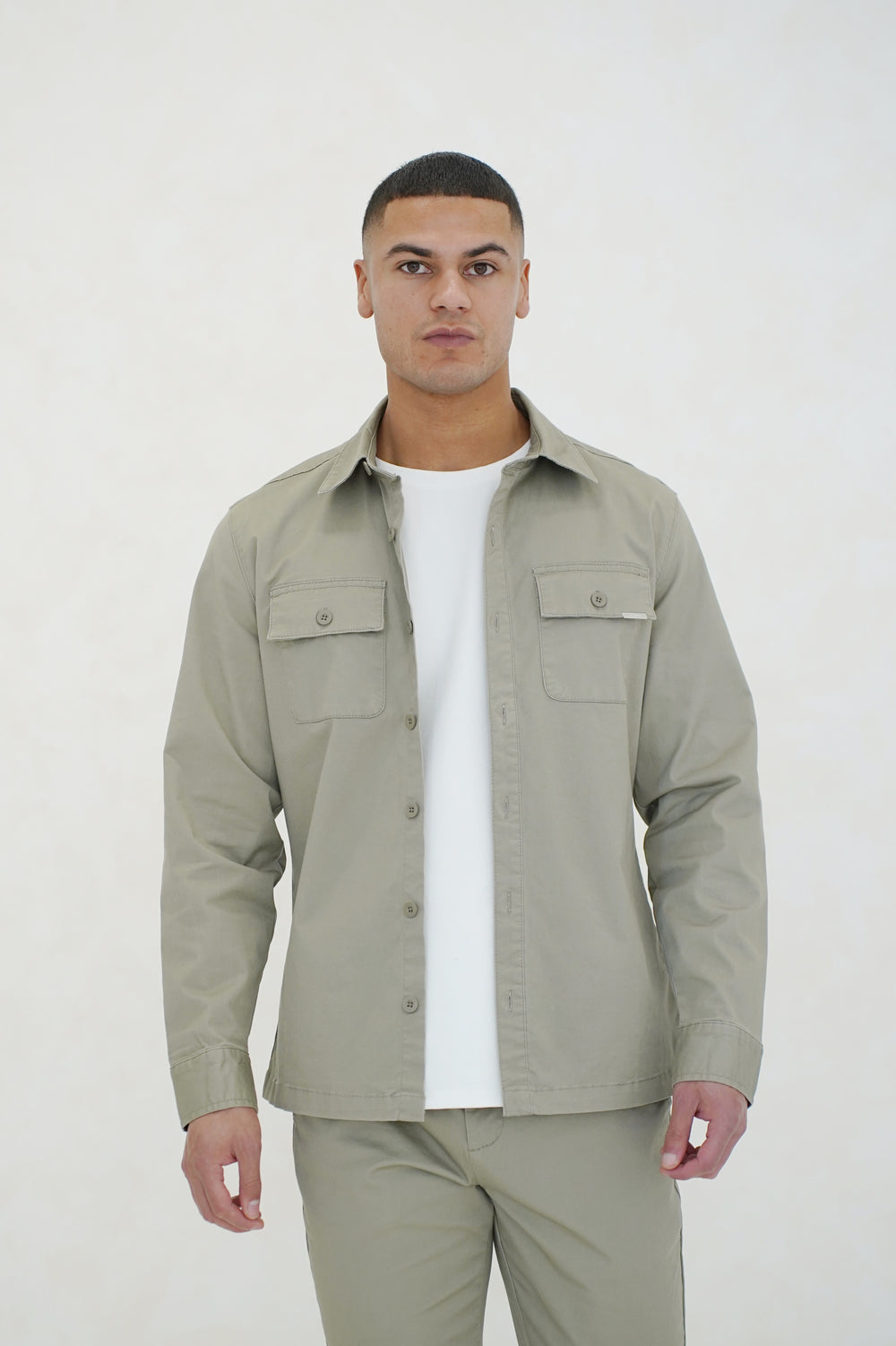 Capo Cotton Cargo Overshirt - Olive