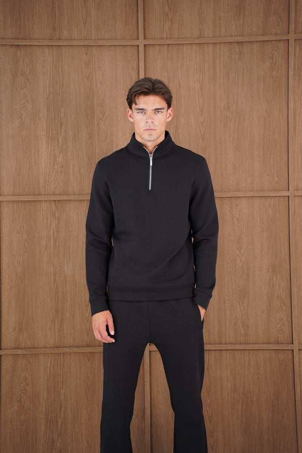 Capo Toby 1/4 Zip Sweatshirt  - Black