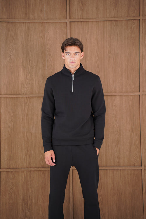 Capo Toby 1/4 Zip Sweatshirt  - Black