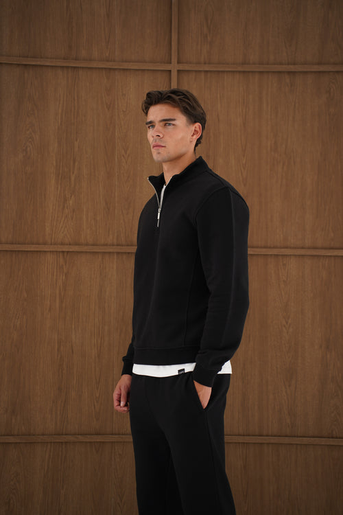 Capo Heavyweight 1/4 Zip Sweatshirt - Black