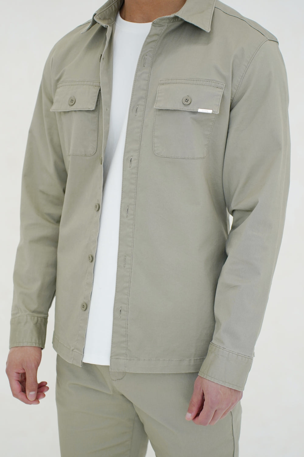 Capo Cotton Cargo Overshirt - Olive