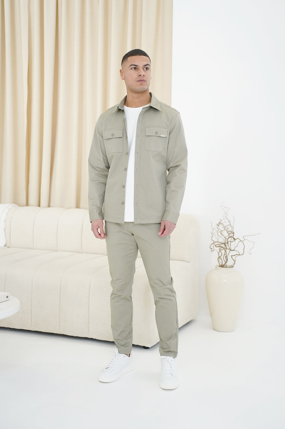 Capo Cotton Cargo Overshirt - Olive