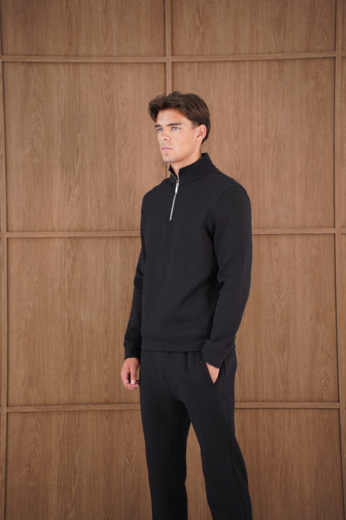 Capo Toby 1/4 Zip Sweatshirt  - Black