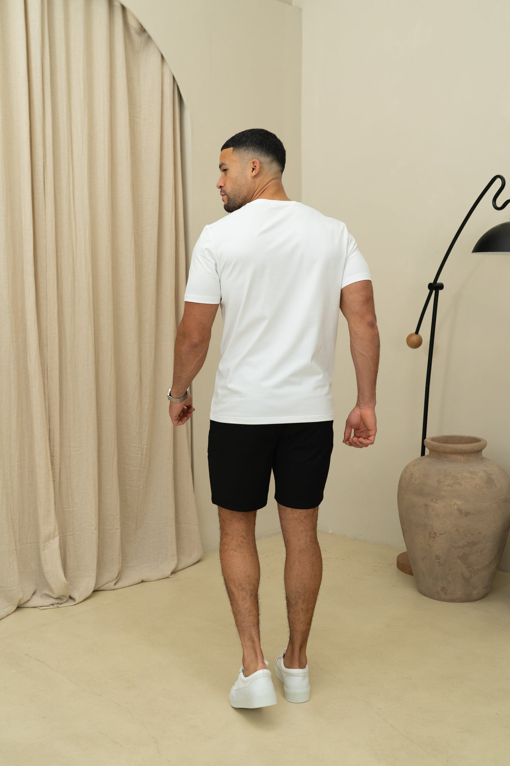 Capo Chino-Shorts mit seitlicher Verstellung - Schwarz